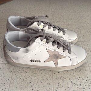 Faux Golden Goose Shoes size 37 grey and white shoes NWT